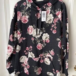Torrid Floral Sweatshirt Hoodie ~ Size 1 ~ NWT